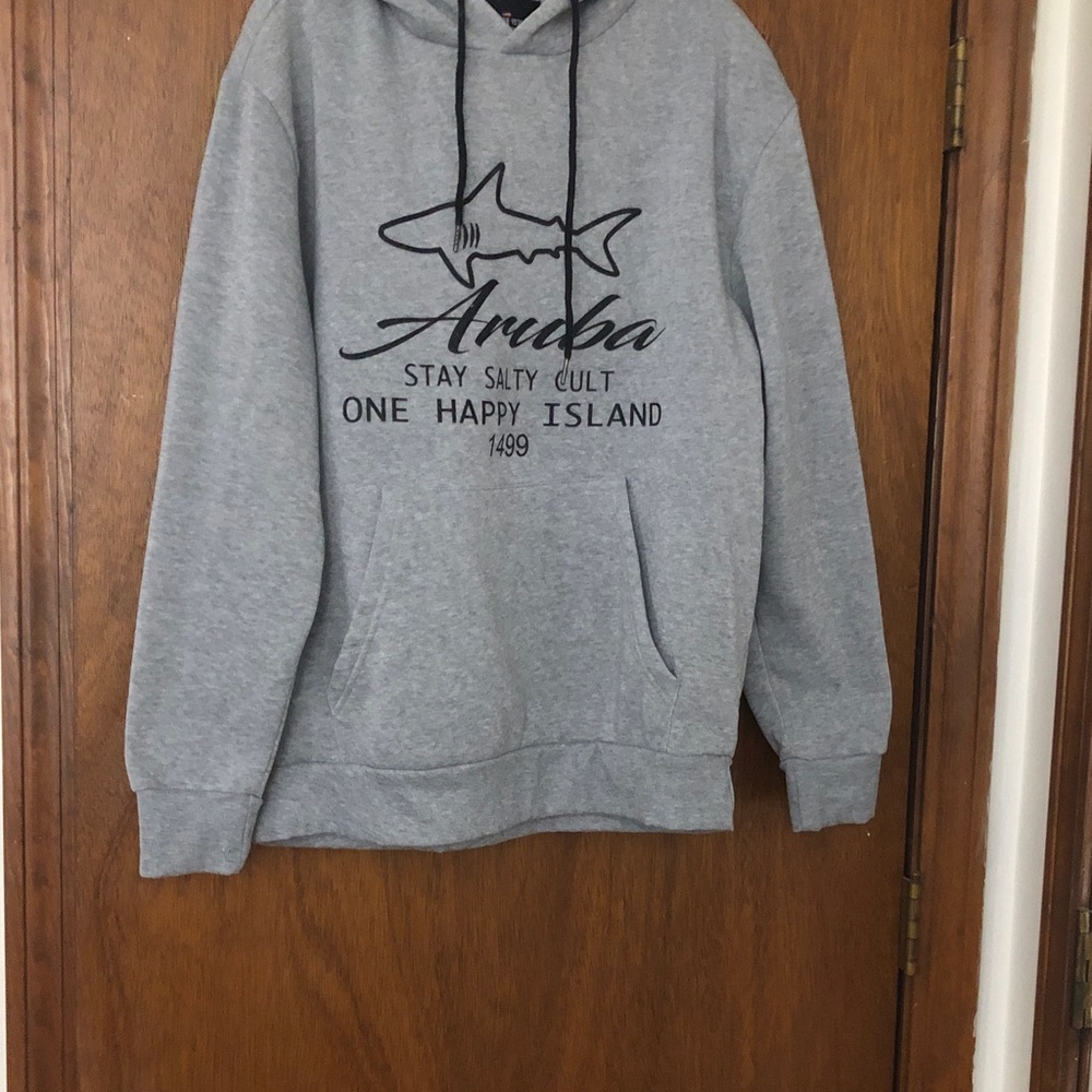 Gray Graphic Crewneck Hoodie - Men's Casual Pullover